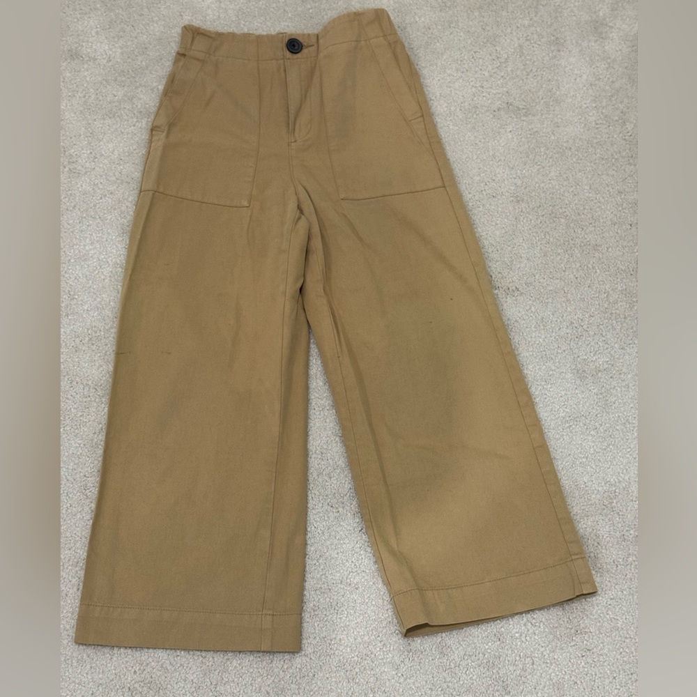 High-waisted wide-leg cropped trousers